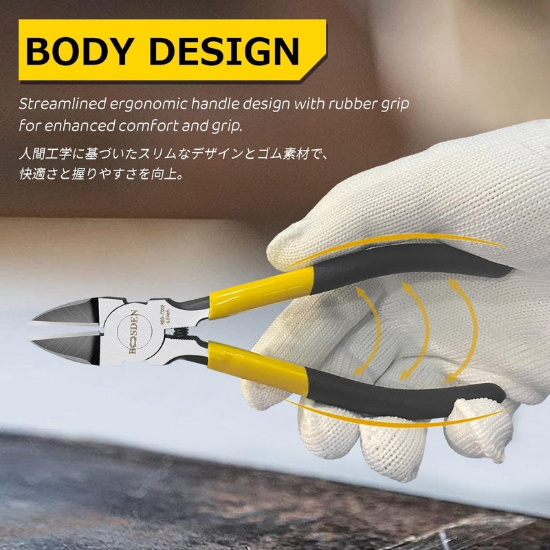 BOOSDEN Wire Cutter 6.5 inch Side Cutters Spring Loaded Wire Cutters for Crafting Flush Cutter Ultra Sharp for Jewelry Making Flush Cut Pliers Dikes Wire Cutters Floral Wire Cutter Snips - Image 5